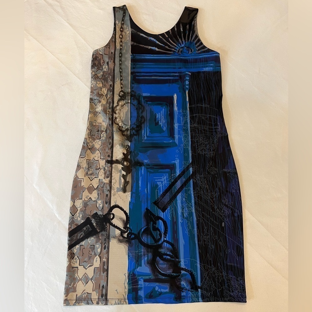 VOLT DESIGN Wearable Art Enigme Design Sleeveless Dress, Size 3 (10 US)